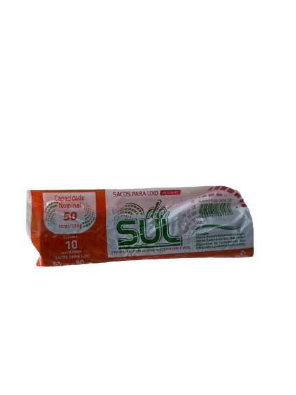 SACO DE LIXO 50 L PRETO EM ROLO C/ 10 UNIDADES
